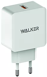Мережевий зарядний пристрій з швидкою зарядкою Walker WH-25 15w QC 3.0 USB-A fast charger white