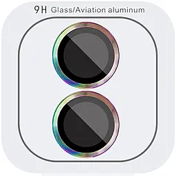 Захисне скло Epik Metal Classic на камеру для Apple iPhone 16, iPhone 16 Plus Rainbow - фото Захисне скло Epik Metal Classic на камеру для Apple iPhone 16, iPhone 16 Plus Rainbow