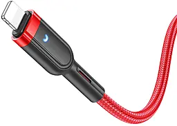 Кабель Hoco U117 USB Type-C - Lightning 20w 3a 1.2м PD cable Red - мініатюра 2 Кабель Hoco U117 USB Type-C - Lightning 20w 3a 1.2м PD cable Red - мініатюра 2