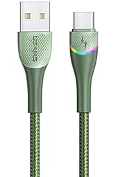 Кабель Usams U77 USB-A - Type-C 15w 3a 1.2м cable Green (SJ542USB03) - фото Кабель Usams U77 USB-A - Type-C 15w 3a 1.2м cable Green (SJ542USB03)