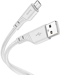 USB Кабель Hoco X97 Crystal Silicone 12W 2.4A micro USB Cable Grey - мініатюра 2