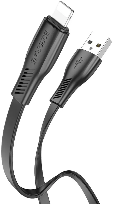 Кабель Borofone BX85 Auspicious USB-A - Lightning 12w 2.4a 1м cable Black - фото 3
