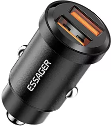 Автомобильное зарядное устройство Essager 30w QC3.0 2xUSB-A ports car charger black (ECC2A-TL01)