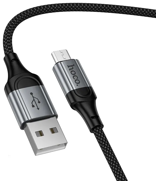Кабель Hoco X121 USB-A - micro USB 12w 2.4a 1м cable Black - фото 2