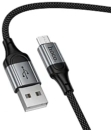 Кабель Hoco X121 USB-A - micro USB 12w 2.4a 1м cable Black - миниатюра 2 Кабель Hoco X121 USB-A - micro USB 12w 2.4a 1м cable Black - миниатюра 2