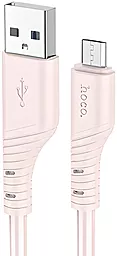 Кабель Hoco X97 Crystal Silicone USB-A - micro USB 12w 2.4a 1м cable Pink - фото Кабель Hoco X97 Crystal Silicone USB-A - micro USB 12w 2.4a 1м cable Pink