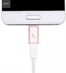 Адаптер-переходник Hoco Type-C на micro USB Rose Gold - миниатюра 6