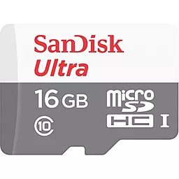Карта памяти SanDisk microSDHC 16GB Ultra Class 10 UHS-I + SD-адаптер (SDSQUNS-016G-GN3MA) - миниатюра 2