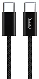 Кабель XO NB-Q206B USB Type-C - Type-C 60w 3a 1м PD cable Black - фото Кабель XO NB-Q206B USB Type-C - Type-C 60w 3a 1м PD cable Black