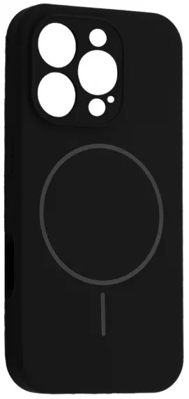 Чехол Silicone Case Full Camera Fine Ring MagSafe для Apple iPhone 16 Pro  Black - фото 1