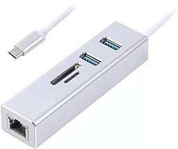 Мультипортовый USB Type-C хаб Maxxter 5-in-1 grey (NECH-2P-SD-01)
