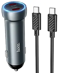 Автомобильное зарядное устройство Hoco Z54B 60w PD 2xUSB-C ports car charger gray - фото Автомобильное зарядное устройство Hoco Z54B 60w PD 2xUSB-C ports car charger gray