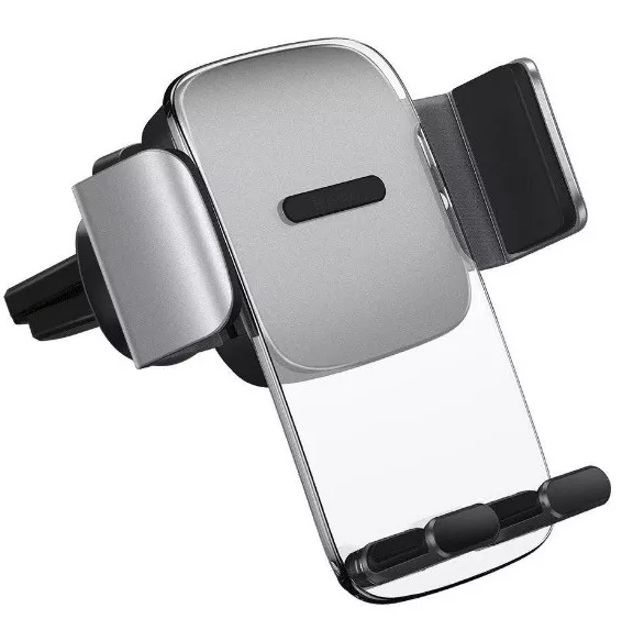 Держатель Baseus Easy Control Clamp Car Mount Holder (Air Outlet Version) Silver (SUYK000112) - фото 2