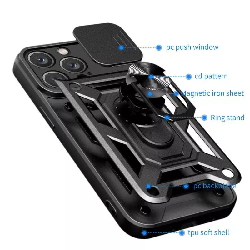 Чехол Epik Camshield Serge Ring для Apple iPhone 11 Pro Black - фото 3