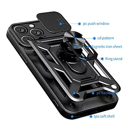 Чехол Epik Camshield Serge Ring для Apple iPhone 11 Pro Black - миниатюра 3 Чехол Epik Camshield Serge Ring для Apple iPhone 11 Pro Black - миниатюра 3