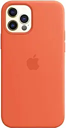 Чохол Silicone Case Full для Apple iPhone 12, iPhone 12 Pro Apricot - фото Чохол Silicone Case Full для Apple iPhone 12, iPhone 12 Pro Apricot
