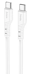 Кабель Hoco X97 Crystal Silicone USB Type-C - Type-C 60w 3a 1м PD cable White - фото Кабель Hoco X97 Crystal Silicone USB Type-C - Type-C 60w 3a 1м PD cable White