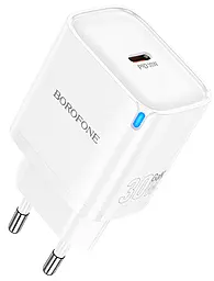 Сетевое зарядное устройство Borofone BA84A GaN 30w PD USB-C fast charger white - фото Сетевое зарядное устройство Borofone BA84A GaN 30w PD USB-C fast charger white