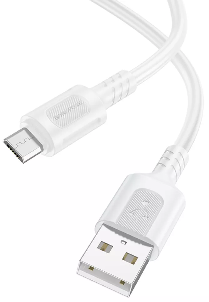 Кабель Borofone BX111 USB-A - micro USB 12w 2.4a 1м cable White - фото 2