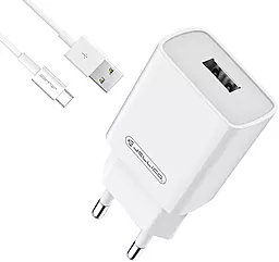 Сетевое зарядное устройство Jellico A52 18w QC3.0 home charger + USB-C cable white - фото Сетевое зарядное устройство Jellico A52 18w QC3.0 home charger + USB-C cable white