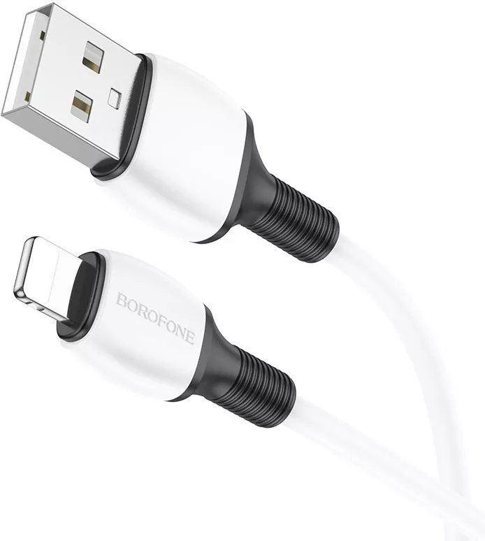 Кабель Borofone BX84 Rise USB-A - Lightning 12w 2.4a 1м cable White - фото 2