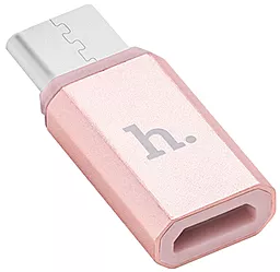 Адаптер-переходник Hoco Type-C на micro USB Rose Gold - миниатюра 2