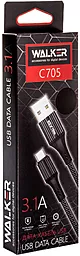 Кабель Walker C705 USB-A - Type-C 15w 3.1a 1м cable Red - миниатюра 2 Кабель Walker C705 USB-A - Type-C 15w 3.1a 1м cable Red - миниатюра 2