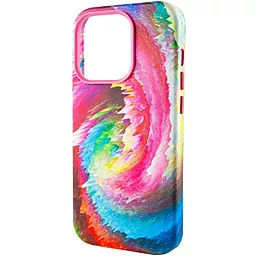 Шкіряний чохол Colour Splash with MagSafe для Apple iPhone 13 Pro (6.1") Pink / Blue - мініатюра 3