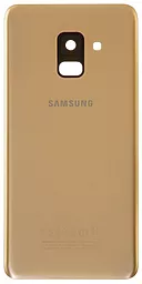 Задняя крышка корпуса Samsung Galaxy A8 2018 A530F со стеклом камеры Gold - фото Задняя крышка корпуса Samsung Galaxy A8 2018 A530F со стеклом камеры Gold