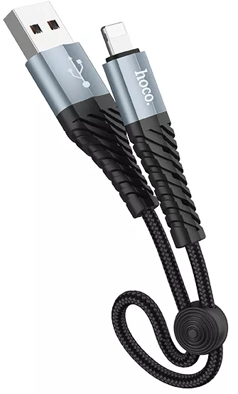 Кабель Hoco X38 Cool USB-A - Lightning 12w 2.4a 0.25м cable Black - фото 1
