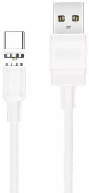 Кабель XO NB187 Magnetic USB-A - Type-C 10.5w 1м cable White - фото 1