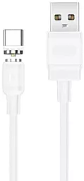 Кабель XO NB187 Magnetic USB-A - Type-C 10.5w 1м cable White - фото Кабель XO NB187 Magnetic USB-A - Type-C 10.5w 1м cable White