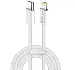 Кабель ColorWay USB Type-C - Lightning 27w 3a 2м PD сable Gray (CW-CBPDCL068-GR) - фото Кабель ColorWay USB Type-C - Lightning 27w 3a 2м PD сable Gray (CW-CBPDCL068-GR)