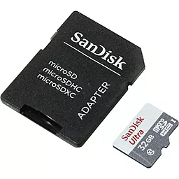 Карта памяти SanDisk microSDHC 32GB Ultra Class 10 UHS-I U1 + SD-адаптер (SDSQUNB-032G-GN3MA) - миниатюра 2