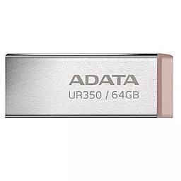 Флешка ADATA 64 GB UR350 USB 3.2 (UR350-64G-RSR/BG) silver/beige - фото Флешка ADATA 64 GB UR350 USB 3.2 (UR350-64G-RSR/BG) silver/beige