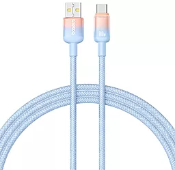 Кабель Baseus Discolor Series USB-A - Type-C 100w 5a 1м cable Blue (P10374903311-00) - фото Кабель Baseus Discolor Series USB-A - Type-C 100w 5a 1м cable Blue (P10374903311-00)