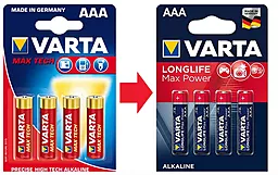 Батарейка Varta AAA (LR03) Max Power 2шт - миниатюра 2 Батарейка Varta AAA (LR03) Max Power 2шт - миниатюра 2