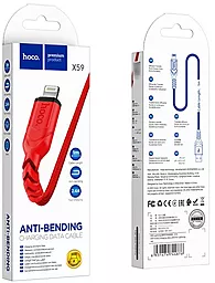Кабель USB Hoco X59 Lightning Cable 3A Red - миниатюра 4