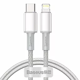 USB PD Кабель Baseus High Density Braided 20W 2M USB Type-C - Lightning Cable White (CATLGD-A02)