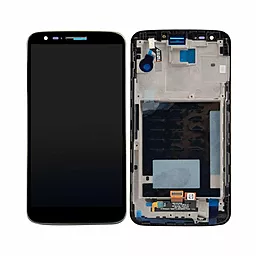 Дисплей LG G2 (D800, D801, D802, D802TR, D803, F320K, F320L, F320S, LS980) (20 pin) с тачскрином и рамкой, Black