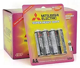 Батарейки Mitsubishi AA / R6PU Super Heavy Duty BLISTER CARD 4шт 1.5 V