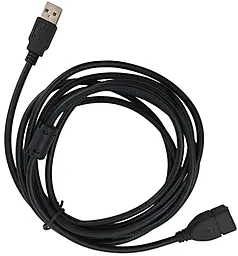 Шлейф (Кабель) EasyLife USB 2.0 AM/AF 3м з феритовим фільтром чорний - фото Шлейф (Кабель) EasyLife USB 2.0 AM/AF 3м з феритовим фільтром чорний