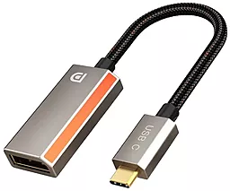 Видео переходник (адаптер) USB Type-C - DisplayPort v1.4 8k 60hz 0.2m gray (CP16A) Cabletime - фото Видео переходник (адаптер) USB Type-C - DisplayPort v1.4 8k 60hz 0.2m gray (CP16A) Cabletime