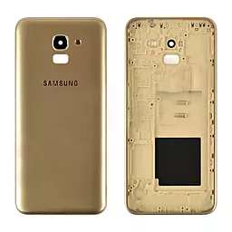 Задняя крышка корпуса Samsung Galaxy J6 2018 J600F со стеклом камеры Original Gold