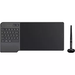 Графический планшет Huion Inspiroy Keydial KD200 + перчатка Black - фото Графический планшет Huion Inspiroy Keydial KD200 + перчатка Black