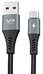 Кабель USB Veron CV09 Nylon 12w 2.4a 0.25m USB Type-C cable black