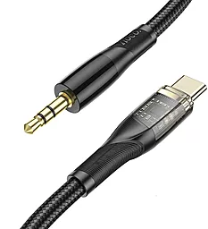 Аудио кабель Hoco UPA25 Transparent Discovery Edition AUX mini Jack 3.5mm - USB Type-C M/M cable 1 м black