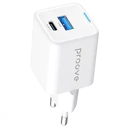 Сетевое зарядное устройство Proove Pocket 25w GaN PD/QC USB-C/USB-A portc charger white (WCPG25111202) - фото Сетевое зарядное устройство Proove Pocket 25w GaN PD/QC USB-C/USB-A portc charger white (WCPG25111202)