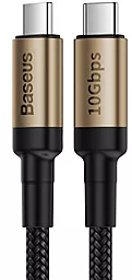 Мультимедийный кабель Baseus Cafule Flash Charging USB3.1 Type-C - Type-C 4k 60hz 100w 5a 1м 10gbps PD data cable Black/Gold (CATKLF-SV1) - фото Мультимедийный кабель Baseus Cafule Flash Charging USB3.1 Type-C - Type-C 4k 60hz 100w 5a 1м 10gbps PD data cable Black/Gold (CATKLF-SV1)