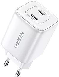 Мережевий зарядний пристрій Ugreen CD294 Nexode 45w 2xUSB-C ports charger white (15327)